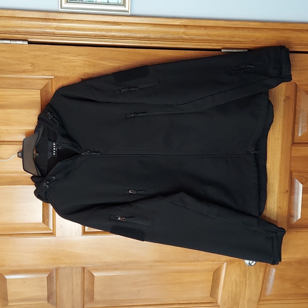 🆕 FFNIU Black Performance Waterproof, Windproof Tactical Jacket Coat, Like New